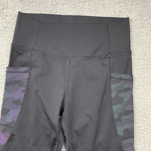 Zyia Active Black Capri Leggings Size 8-10 Athletic Side Pockets - Picture 2 of 14